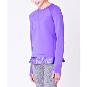 IVIVVA by Lululemon Girls 10 Star Gazer Purple Power Pullover Peplum Top Jacket
